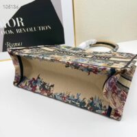 Dior Women CD Medium Book Tote Beige Multicolor Jardin D’Hiver Embroidery (10)