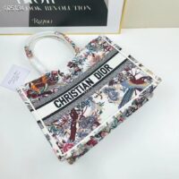 Dior Women CD Medium Book Tote Ecru Multicolor Jardin D’Hiver Embroidery (3)