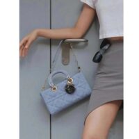 Dior Women CD Medium Lady D-Joy Bag Blue Cannage Denim (9)