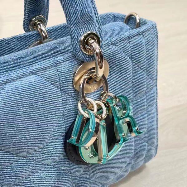 Dior Women CD Medium Lady D-Joy Bag Blue Cannage Denim (4)