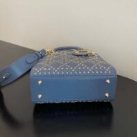 Dior Women CD Mini Lady Dior Bag Denim Blue Lucky Star Cannage Lambskin (14)