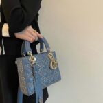 Dior Women CD Mini Lady Dior Bag Denim Blue Lucky Star Cannage Lambskin – Image 14
