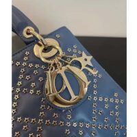 Dior Women CD Mini Lady Dior Bag Denim Blue Lucky Star Cannage Lambskin (14)