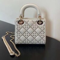 Dior Women CD Mini Lady Dior Bag Latte Lucky Star Cannage Lambskin (5)