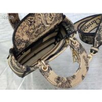 Dior Women Mini Lady D-Lite Bag Brown Toile De Jouy Embroidery (7)