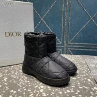 Dior Women Shoes CD Dior Frost Ankle Boot Black Cannage Quilted Nylon Shearling (6)