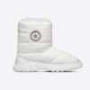 Dior Women Shoes CD Dior Frost Ankle Boot White Quilted Nylon Shearling
