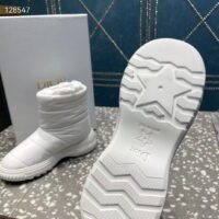 Dior Women Shoes CD Dior Frost Ankle Boot White Quilted Nylon Shearling (1)