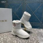 Dior Women Shoes CD Dior Frost Ankle Boot White Quilted Nylon Shearling - Image 3