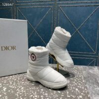 Dior Women Shoes CD Dior Frost Ankle Boot White Quilted Nylon Shearling (1)