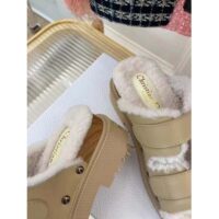 Dior Women Shoes CD Diorquake Strap Sandal Hazelnut Calfskin White Shearling (12)