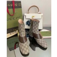 Gucci Blondie Women’s Ankle Boot Beige Ebony GG Supreme Canvas Low 5 Cm Heel (6)