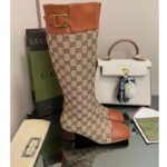 Gucci Blondie Women's Boot Crystals Beige Ebony GG Canvas Low 5 Cm Heel - Bild 4