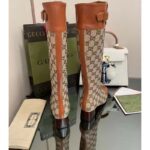 Gucci Blondie Women's Boot Crystals Beige Ebony GG Canvas Low 5 Cm Heel - Bild 8