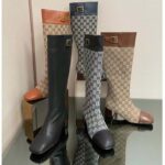 Gucci Blondie Women's Boot Crystals Beige Ebony GG Canvas Low 5 Cm Heel - Bild 11