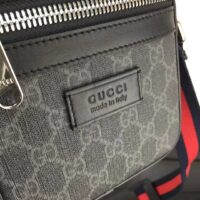 Gucci GG Black Messenger Black Grey GG Supreme Canvas Blue Red Web (3)