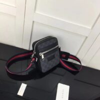 Gucci GG Black Messenger Black Grey GG Supreme Canvas Blue Red Web (3)