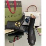 Gucci GG Blondie Women's Ankle Boot Black Leather Mid 5 Cm Heel - Bild 6