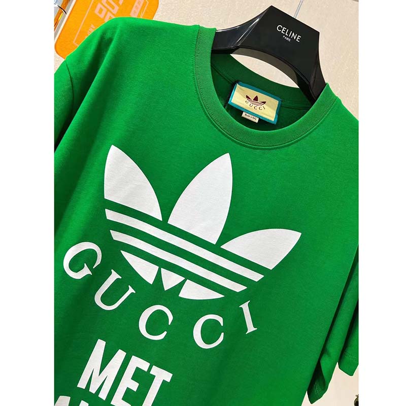 Gucci X Adidas Trefoil Red and Green Short Sleeve T-shirt Size Medium