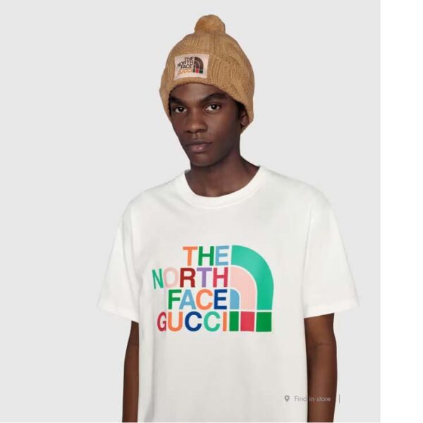 Gucci GG Men The North Face x Gucci T-Shirt Cotton Jersey Crewneck Oversize Fit (8)