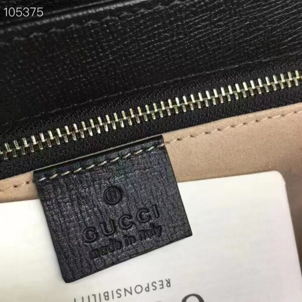 Gucci GG Women Horsebit 1955 Shoulder Bag Black Textured Leather (16)