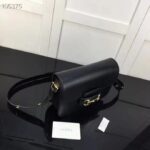 Gucci GG Women Horsebit 1955 Shoulder Bag Black Textured Leather - Imagen 3