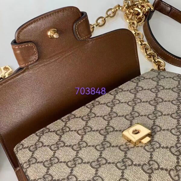 Gucci GG Women Horsebit 1955 Top Handle Bag Light Brown Gold Toned Hardware (2)
