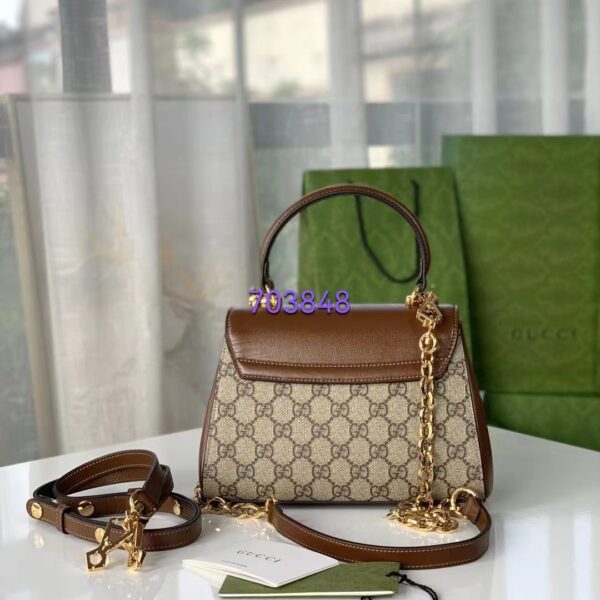 Gucci GG Women Horsebit 1955 Top Handle Bag Light Brown Gold Toned Hardware (3)