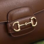 Gucci GG Women Horsebit 1955 Top Handle Bag Light Brown Leather Mini Size - Image 7