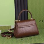 Gucci GG Women Horsebit 1955 Top Handle Bag Light Brown Leather Mini Size - Image 3
