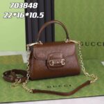 Gucci GG Women Horsebit 1955 Top Handle Bag Light Brown Leather Mini Size - Image 2