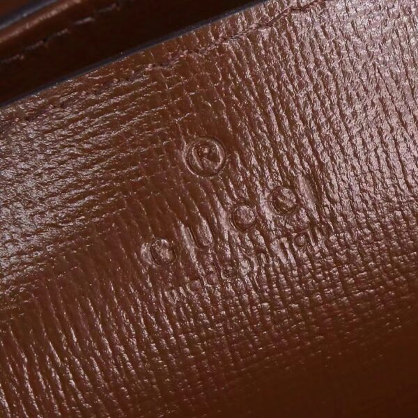 Gucci GG Women Horsebit 1955 Top Handle Bag Light Brown Leather Mini Size (9)