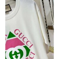 Gucci GG Women Vintage Logo Print T-shirt Off White Cotton Jersey Crewneck Short sleeves (6)