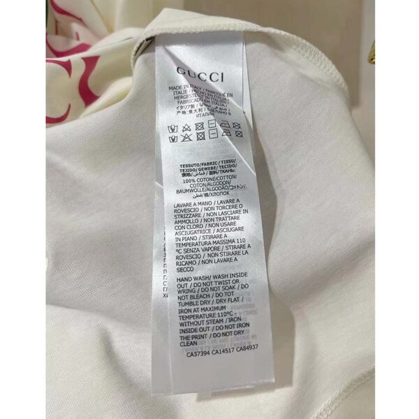 Gucci GG Women Vintage Logo Print T-shirt Off White Cotton Jersey Crewneck Short sleeves (19)