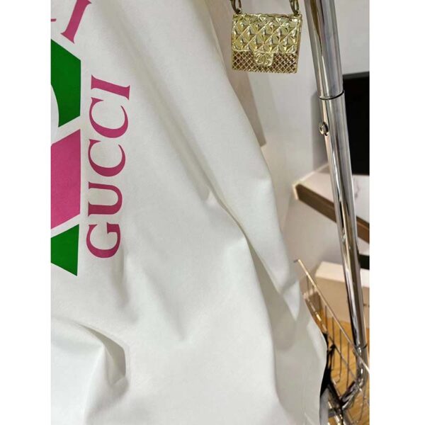 Gucci GG Women Vintage Logo Print T-shirt Off White Cotton Jersey Crewneck Short sleeves (2)