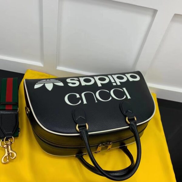 Gucci Unisex Adidas x Gucci Large Duffle Bag Black Leather Interlocking G (2)