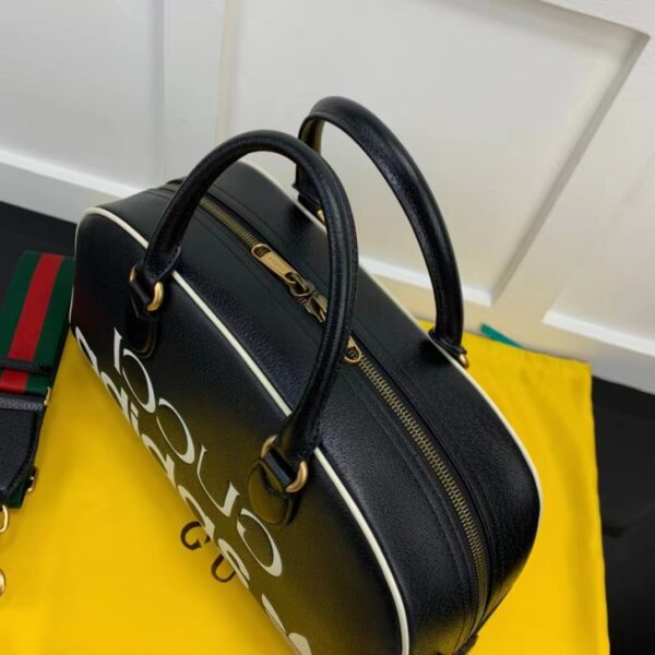 Gucci Unisex Adidas x Gucci Large Duffle Bag Black Leather Interlocking G (3)