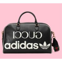 Gucci Unisex Adidas x Gucci Large Duffle Bag Black Leather Interlocking G (6)