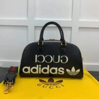 Gucci Unisex Adidas x Gucci Large Duffle Bag Black Leather Interlocking G (6)