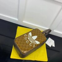 Gucci Unisex Adidas x Gucci Mini Top Handle Bag Beige Brown GG Crystal Canvas (10)