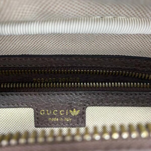 Gucci Unisex Adidas x Gucci Small Shoulder Bag Beige Brown GG Crystal Canvas (4)