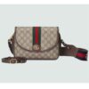 Gucci Unisex Ophidia Mini GG Shoulder Bag Beige Ebony GG Supreme Canvas