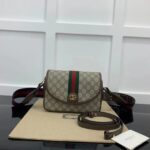 Gucci Unisex Ophidia Mini GG Shoulder Bag Beige Ebony GG Supreme Canvas – Image 2