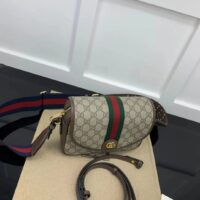 Gucci Unisex Ophidia Mini GG Shoulder Bag Beige Ebony GG Supreme Canvas (4)