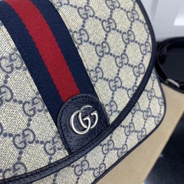 Gucci Unisex Ophidia Mini GG Shoulder Bag Blue GG Supreme Canvas Double G (9)