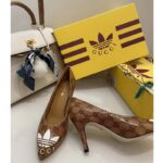 Gucci Women Adidas x Gucci GG Pump Beige Brown GG Crystal Canvas 9 Cm Heel - Image 5