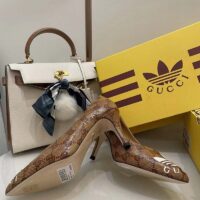 Gucci Women Adidas x Gucci GG Pump Beige Brown GG Crystal Canvas 9 Cm Heel (11)