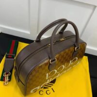 Gucci Women Adidas x Gucci Large Duffle Bag Beige Brown GG Crystal Canvas (2)