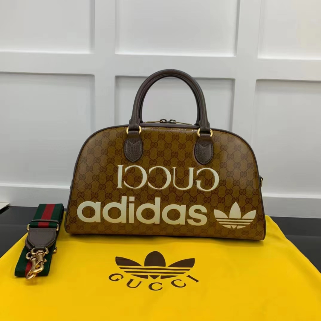 Gucci x adidas Duffle Bag GG Coated Canvas Mini Brown 210000262