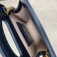 Gucci Women GG Marmont Top Handle Mini Bag Black Matelassé Chevron Leather (7)